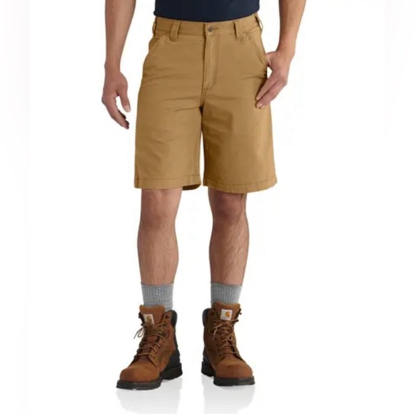 Mens Carhartt Relaxed Fit Rugged Flex Canvas Work Shorts Size 40 Khaki Green - Picture 3 of 10